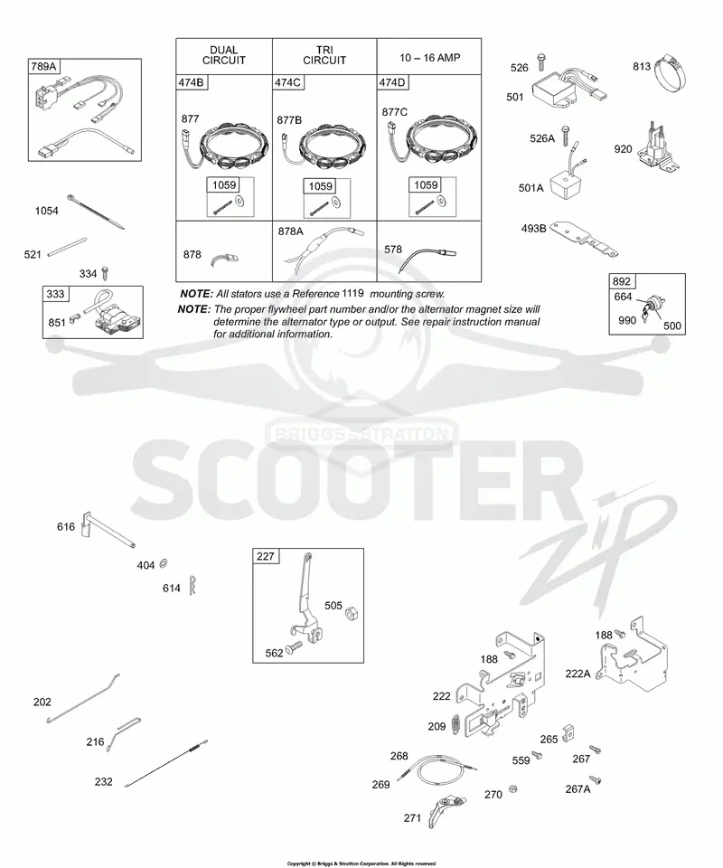 Alternator, Control Bracket, Ignition