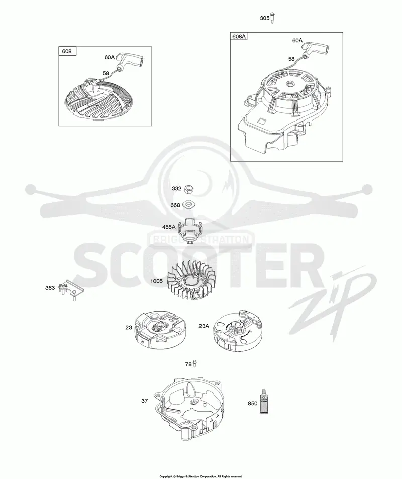 Flywheel, Rewind Starter
