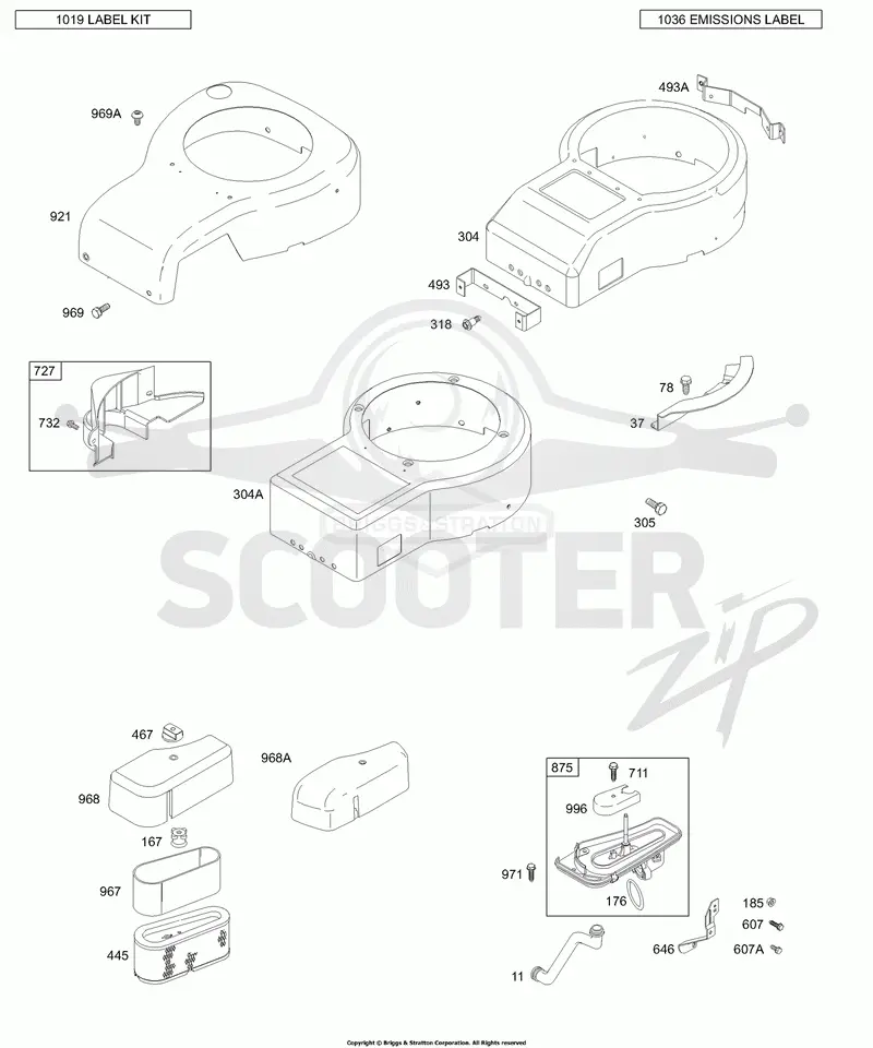 Blower Housing, Blower Housing Cover, Air Cleaner