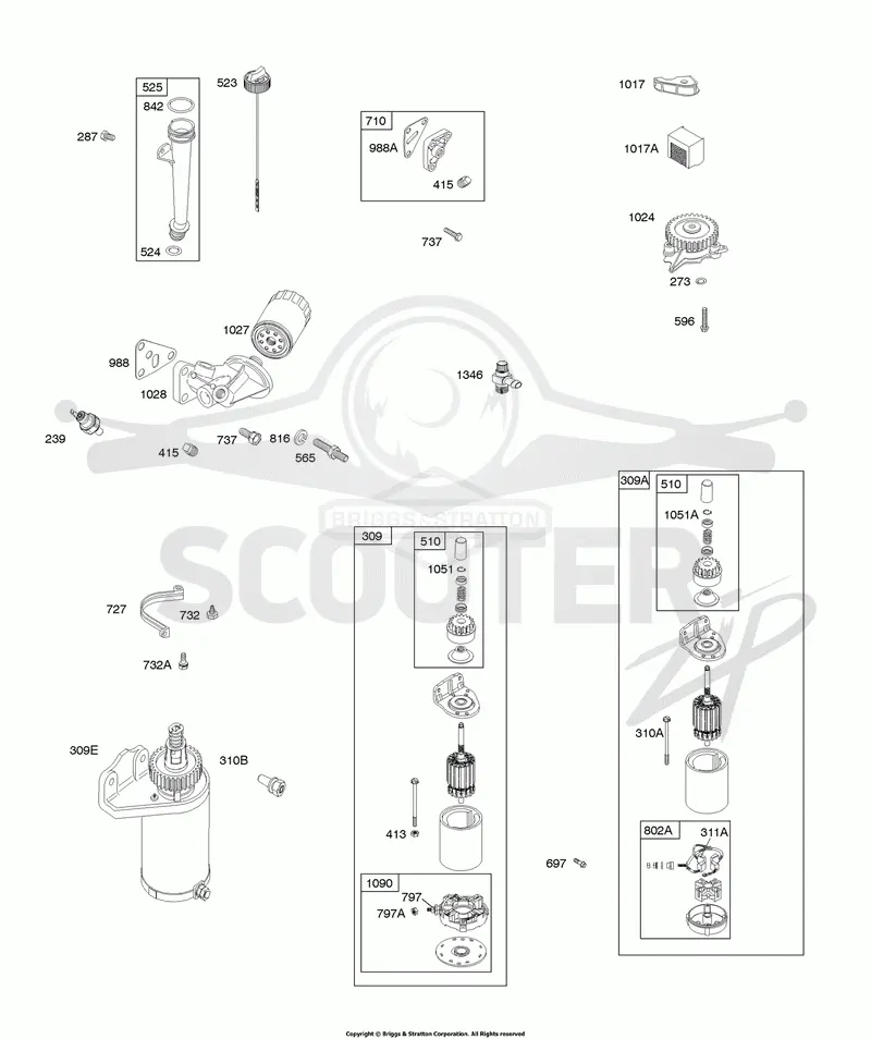 Lubrication, Oil Fill, Electric Starter