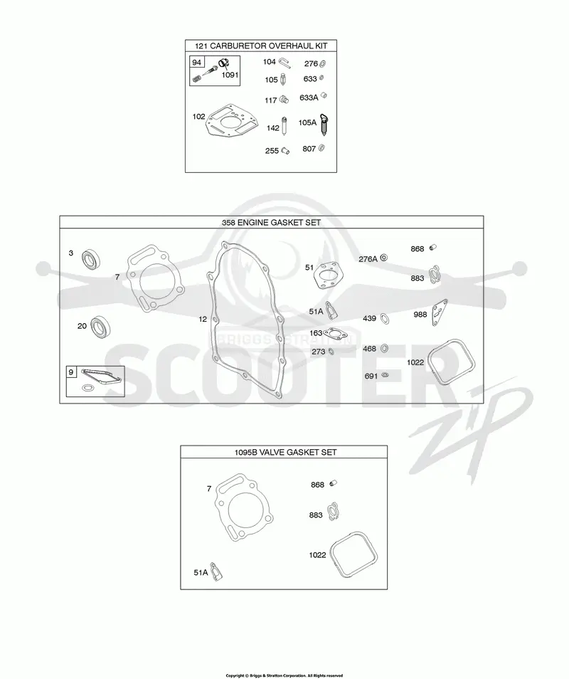 Carburetor Overhaul Kit, Engine & Valve Set