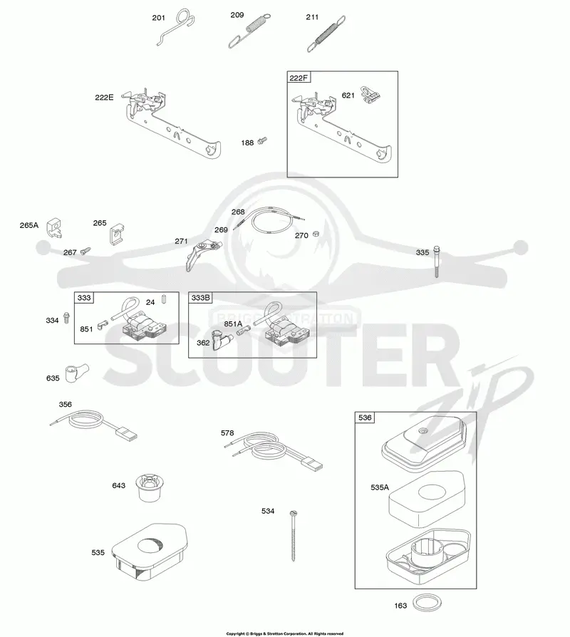 Air Cleaner, Controls, Governor Spring, Ignition