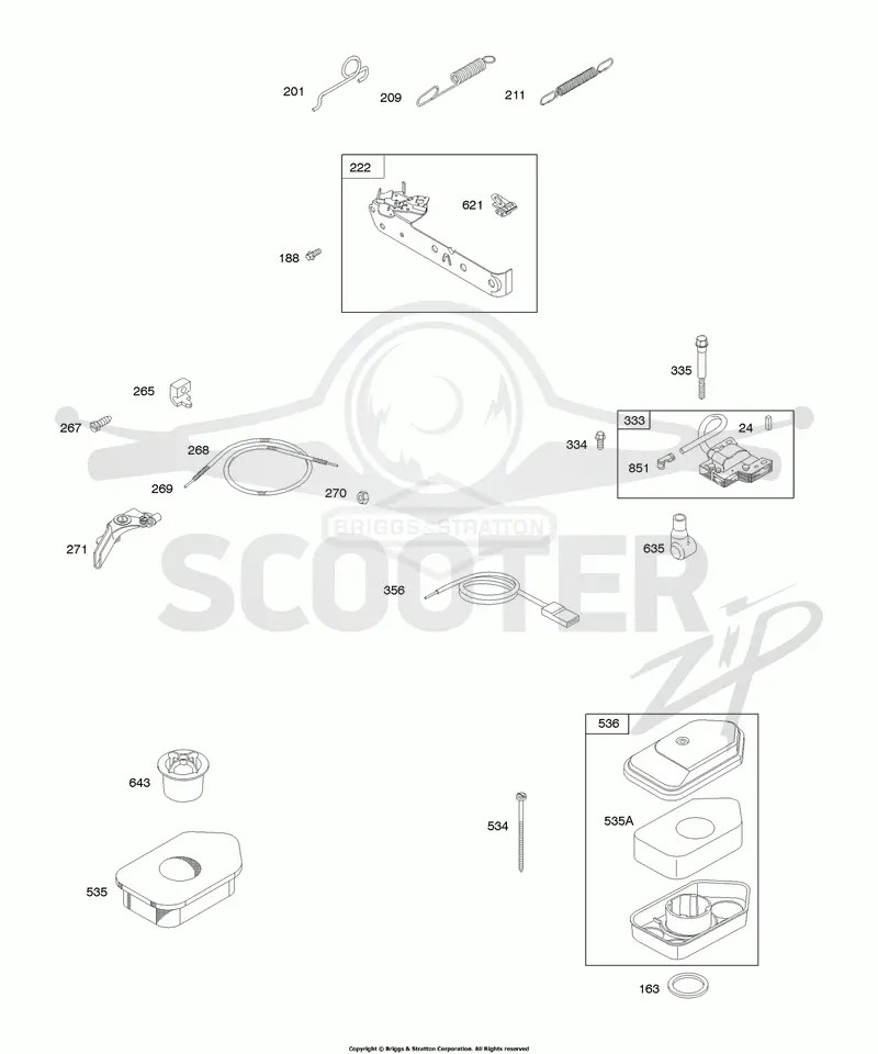 Air Cleaner, Controls, Governor Spring, Ignition