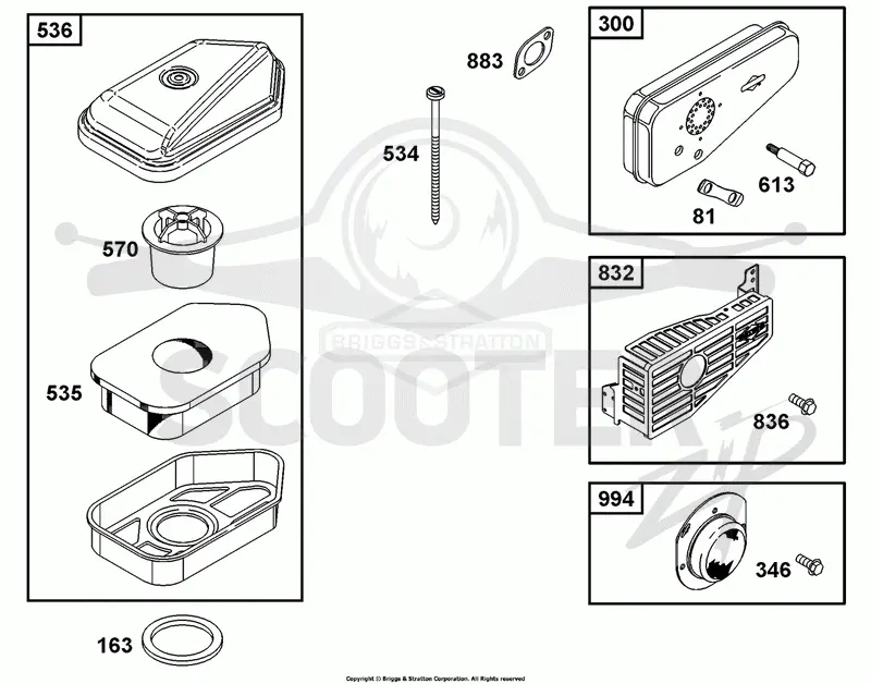 Air Cleaner Group, Muffler Group