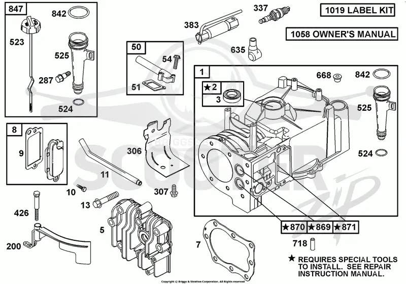 Oil Fill, Head, Cylinder Assembly