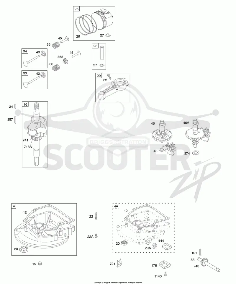 Camshaft, Crankcase Cover/Sump, Crankshaft, Piston/Rings/Connecting Rod