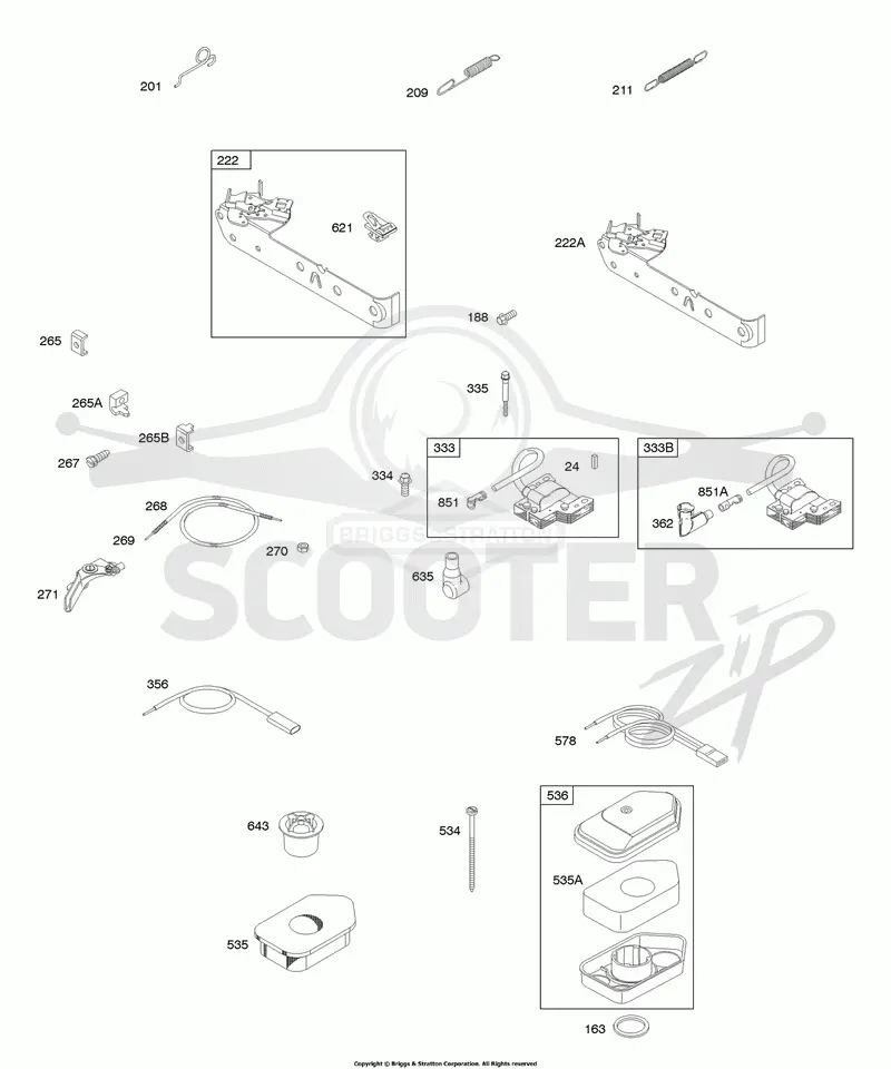 Air Cleaner, Controls, Governor Spring, Ignition