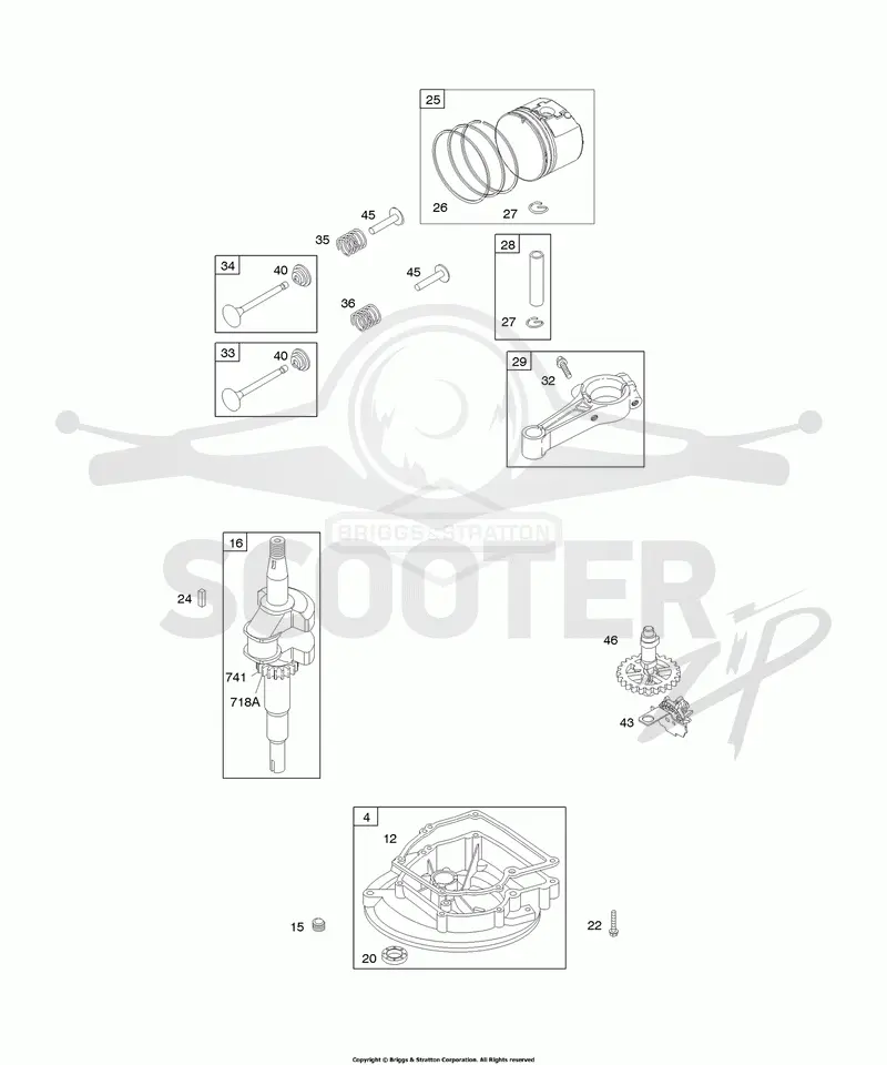 Crankshaft, Piston/Ring/Connecting Rod, Valves, Piston/Rings/Connecting Rod