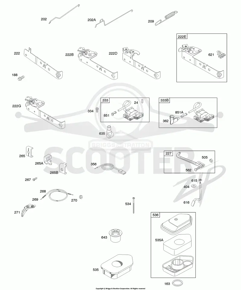 Air Cleaner, Controls, Governor Spring, Ignition