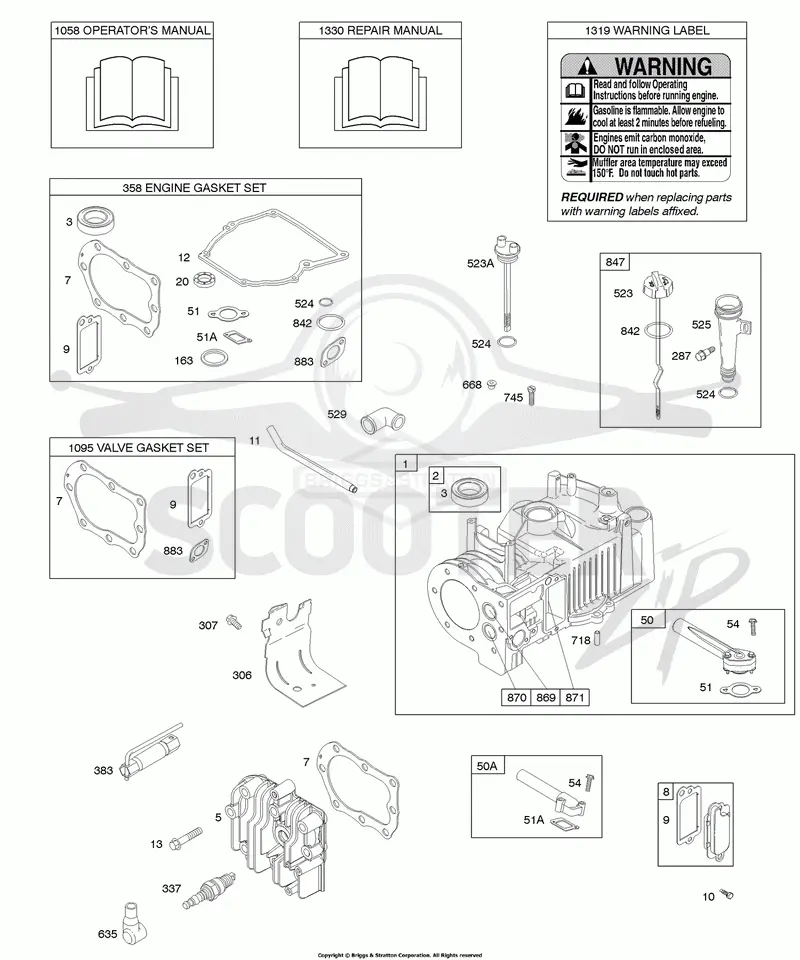 Cylinder, Cylinder Head, Gasket Set - Engine, Gasket Set - Valve, Lubrication