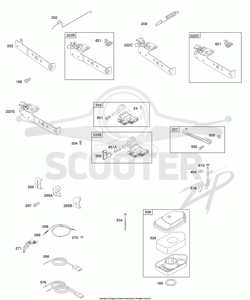 Air Cleaner, Controls, Governor Spring, Ignition