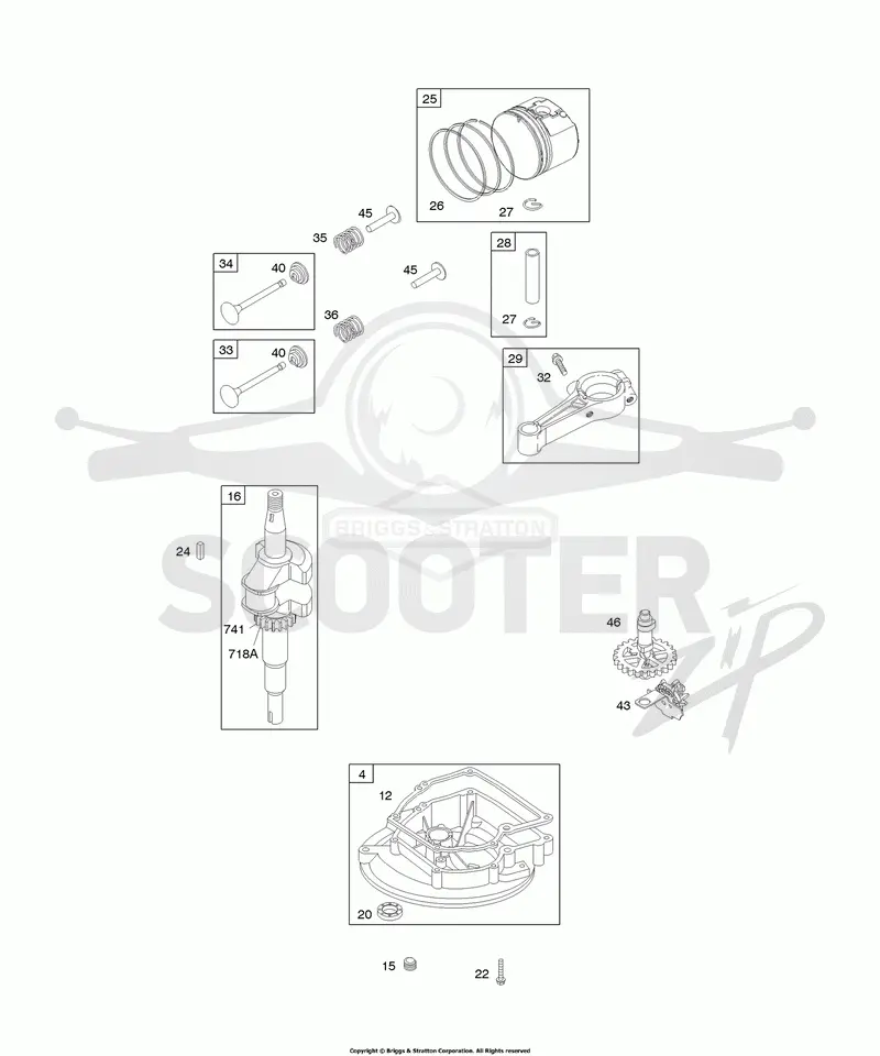 Camshaft, Crankcase Cover/Sump, Crankshaft, Piston/Rings/Connecting Rod