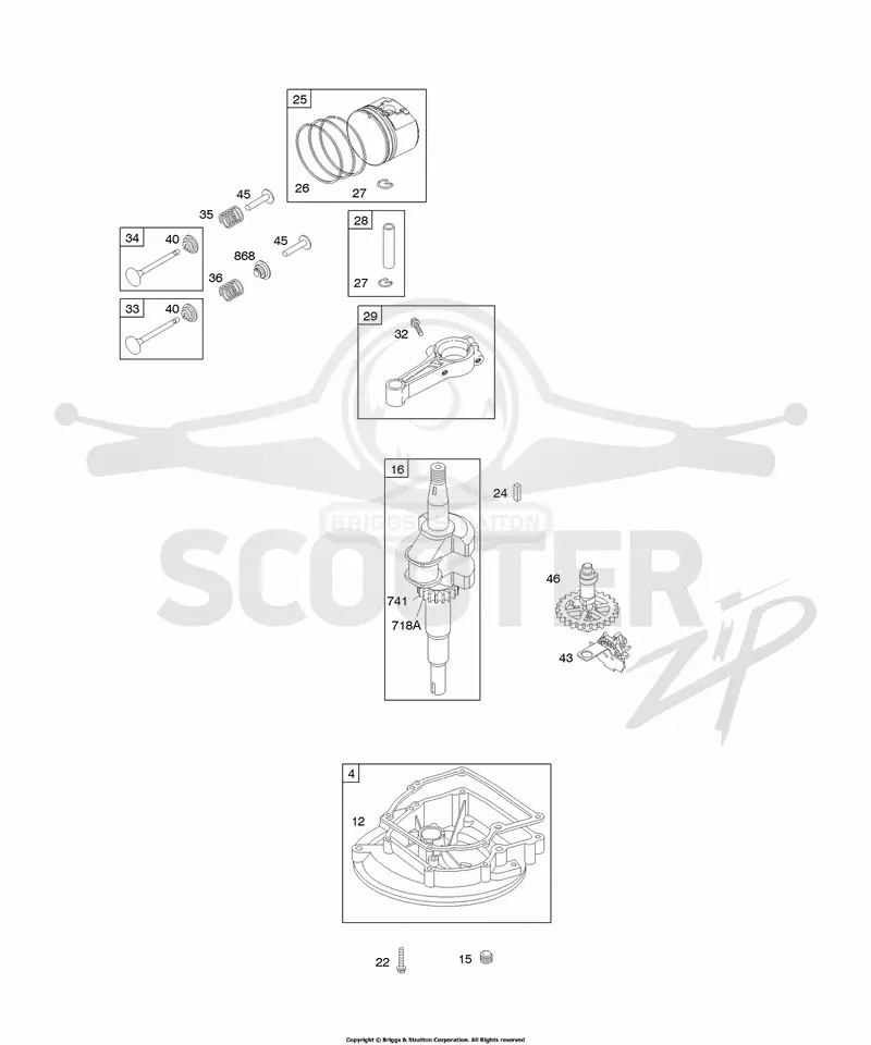 Camshaft, Crankcase Cover/Sump, Crankshaft, Piston/Rings/Connecting Rod