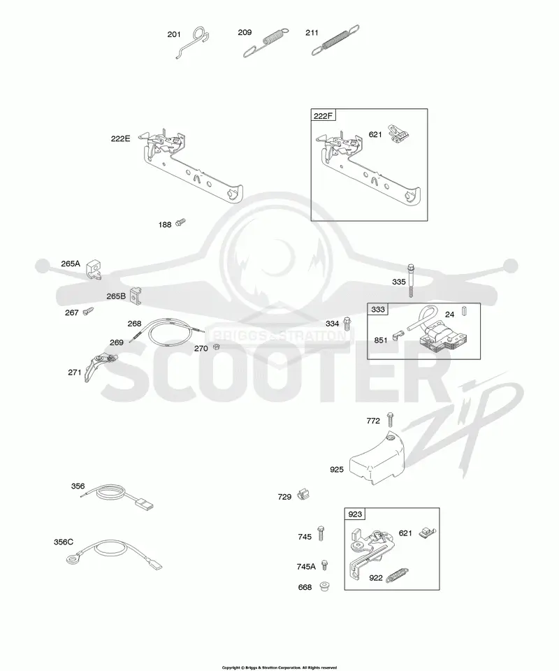 Brake, Controls, Governor Spring, Ignition