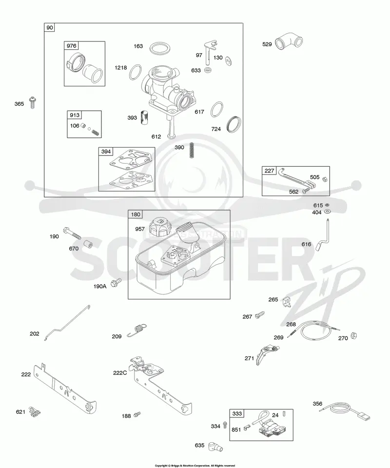 Carburetor, Controls, Fuel Supply, Governor Spring, Ignition