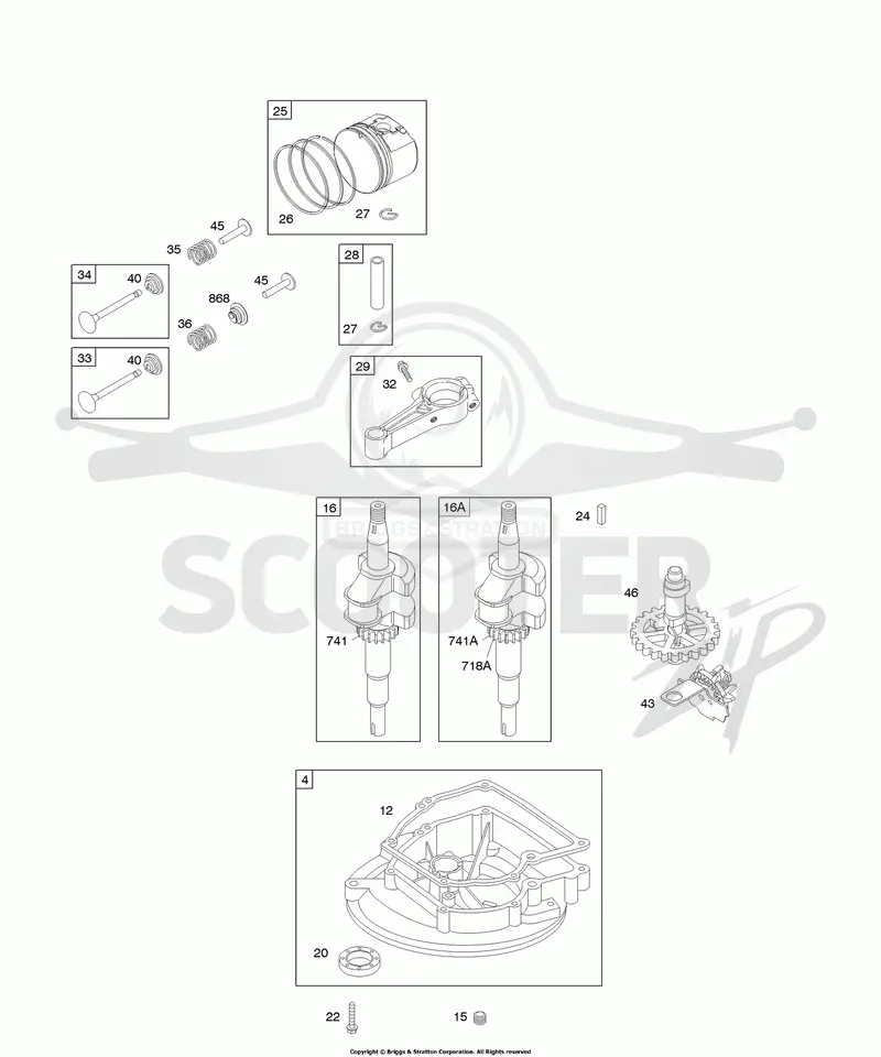 Camshaft, Crankcase Cover/Sump, Crankshaft, Piston/Rings/Connecting Rod
