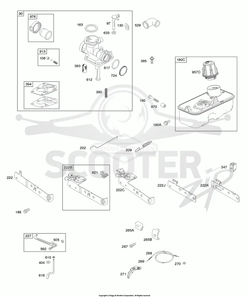 Carburetor, Controls, Fuel Supply, Governor Spring