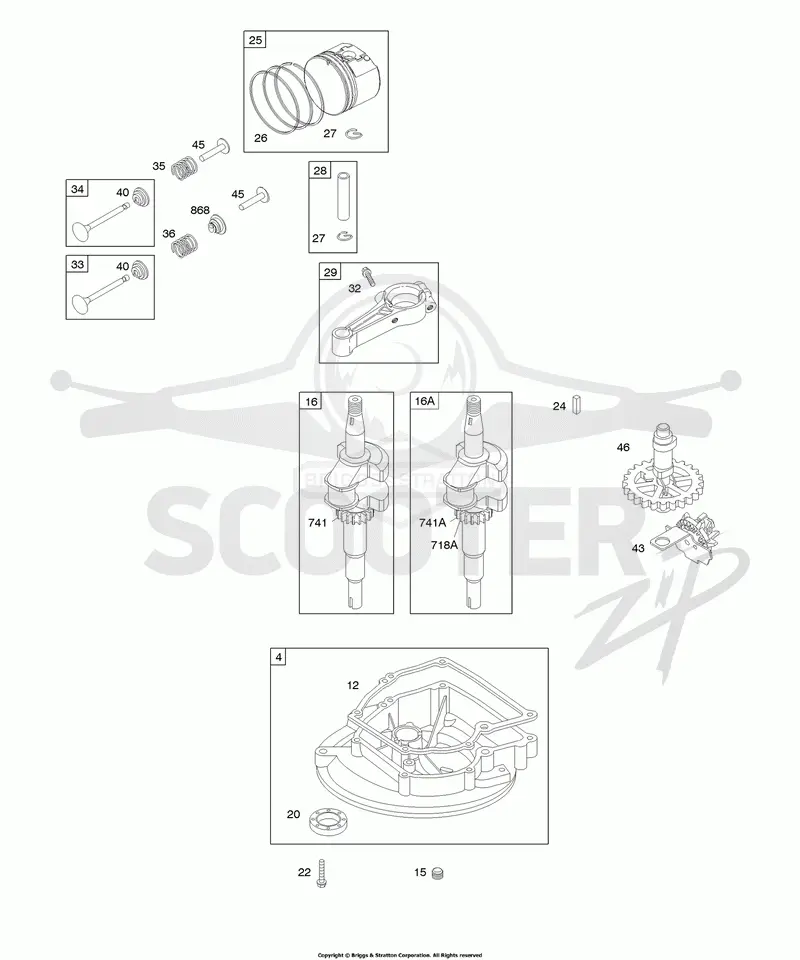 Camshaft, Crankcase Cover/Sump, Crankshaft, Piston/Rings/Connecting Rod
