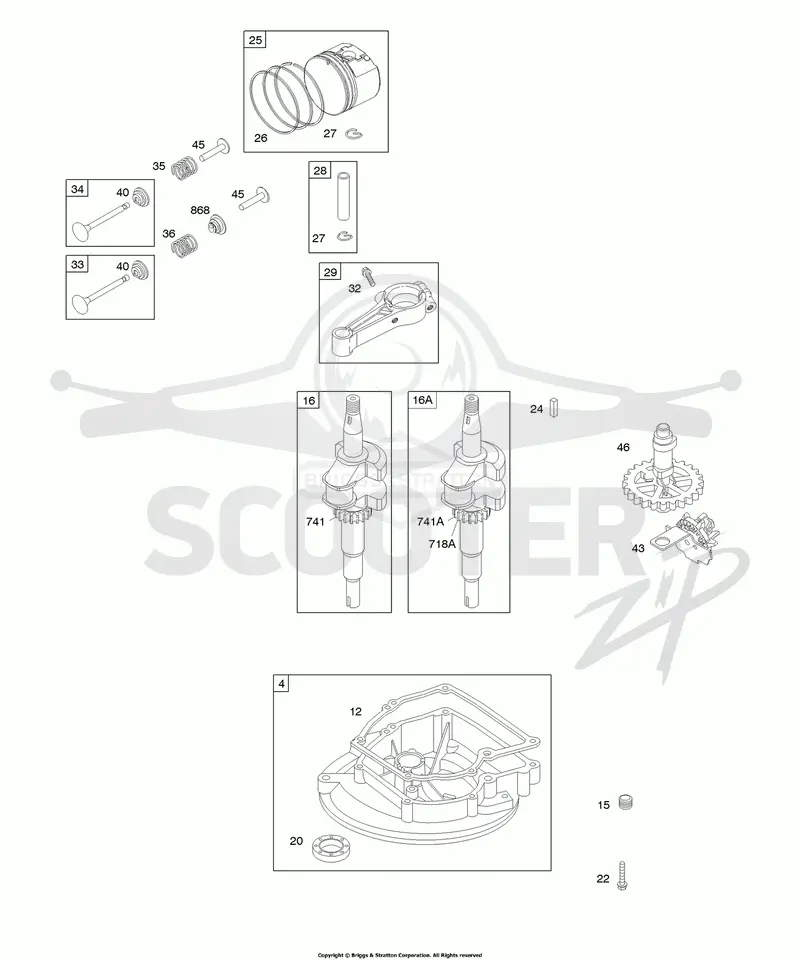 Camshaft, Crankcase Cover/Sump, Crankshaft, Piston/Rings/Connecting Rod