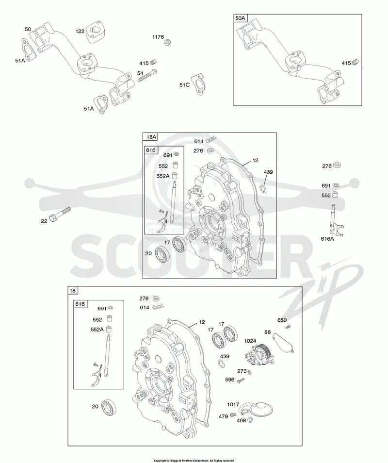 Crankcase Cover, Intake Manifold