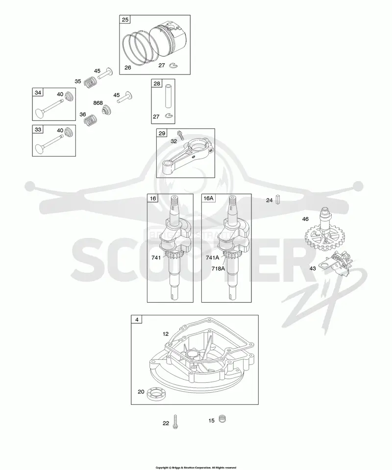 Camshaft, Crankcase Cover/Sump, Crankshaft, Piston/Rings/Connecting Rod