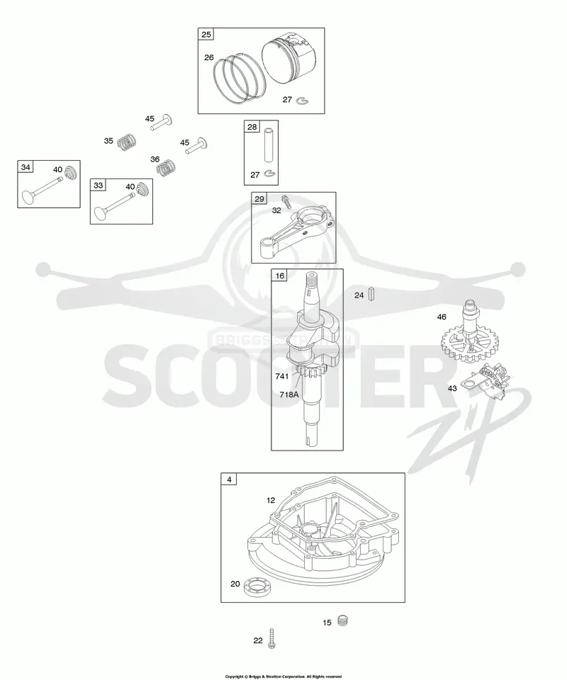 Camshaft, Crankcase Cover/Sump, Crankshaft, Piston/Rings/Connecting Rod