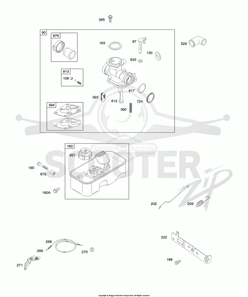Carburetor, Controls, Fuel Supply, Governor Spring