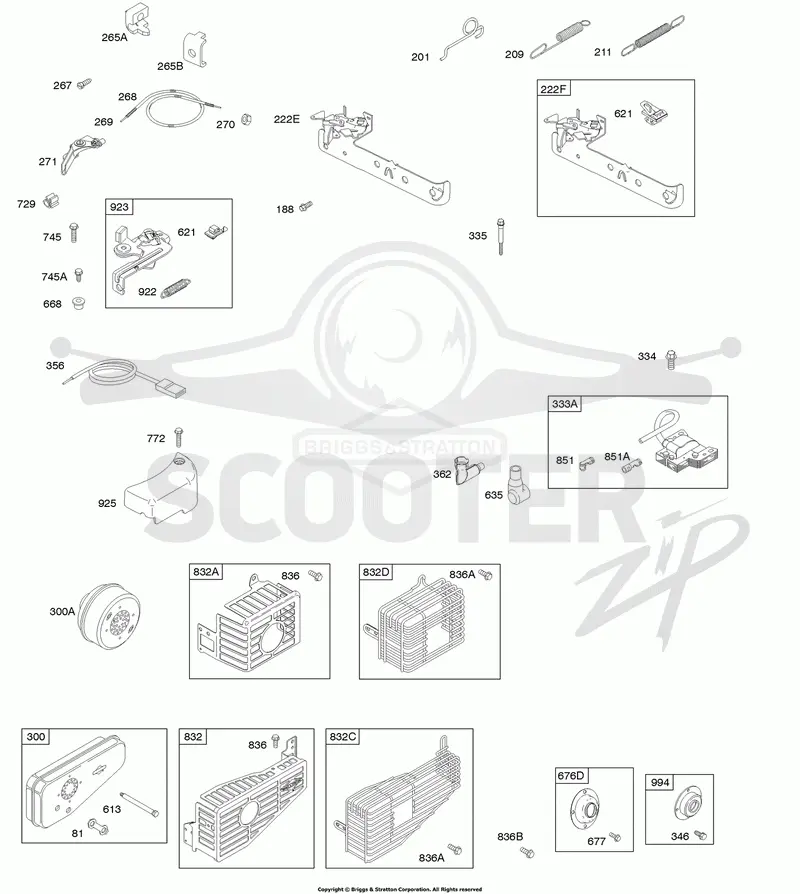Brake, Controls, Governor Spring, Exhaust System, Ignition