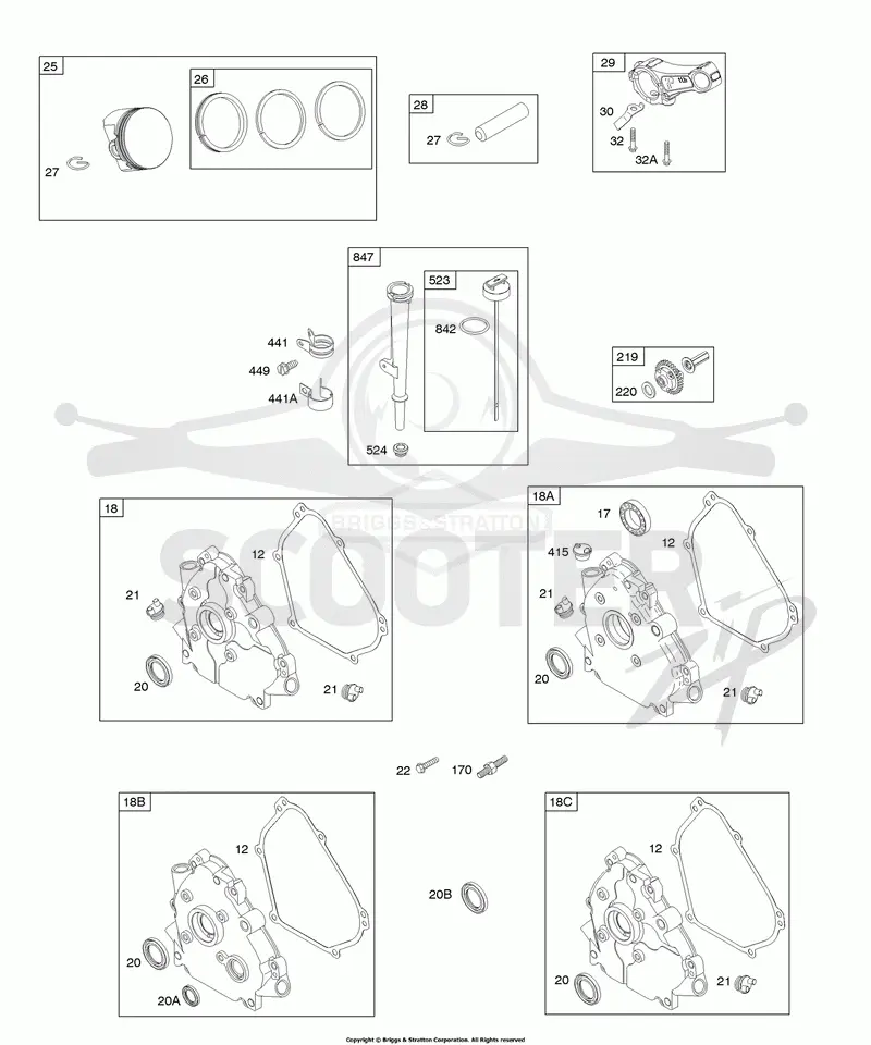 Piston/Rings/Connecting Rod, Crankcase Covers