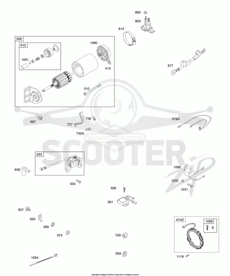 Alternator, Starter Motor, Wires