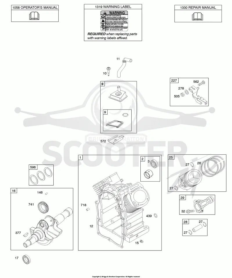 Camshaft, Crankshaft, Cylinder, Piston/Rings/Connecting Rod
