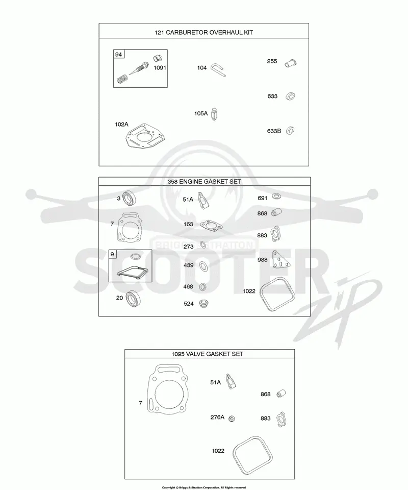 Engine/Valve Gasket Sets, Carburetor Overhaul Kit
