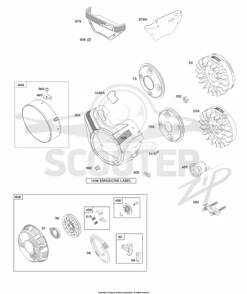 Blower Housing, Flywheel, Debris Guard