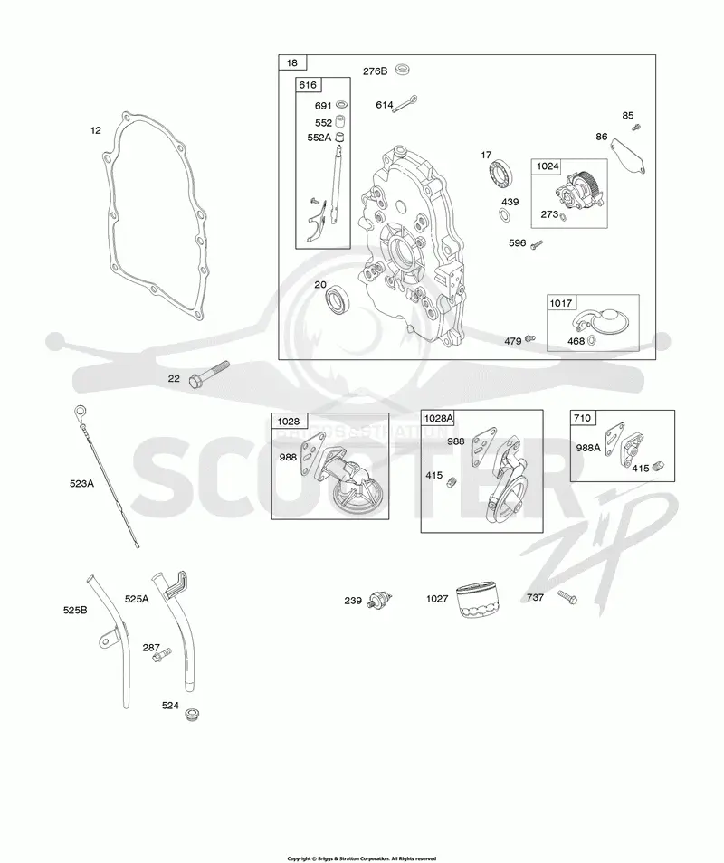 Crankcase Cover, Sump, Oil Filter, Dip Stick