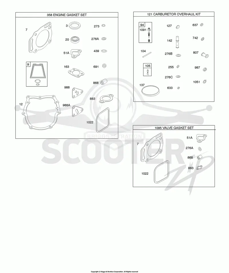Carburetor Overhaul Kit, Engine Gasket Set, Valve Gasket Set