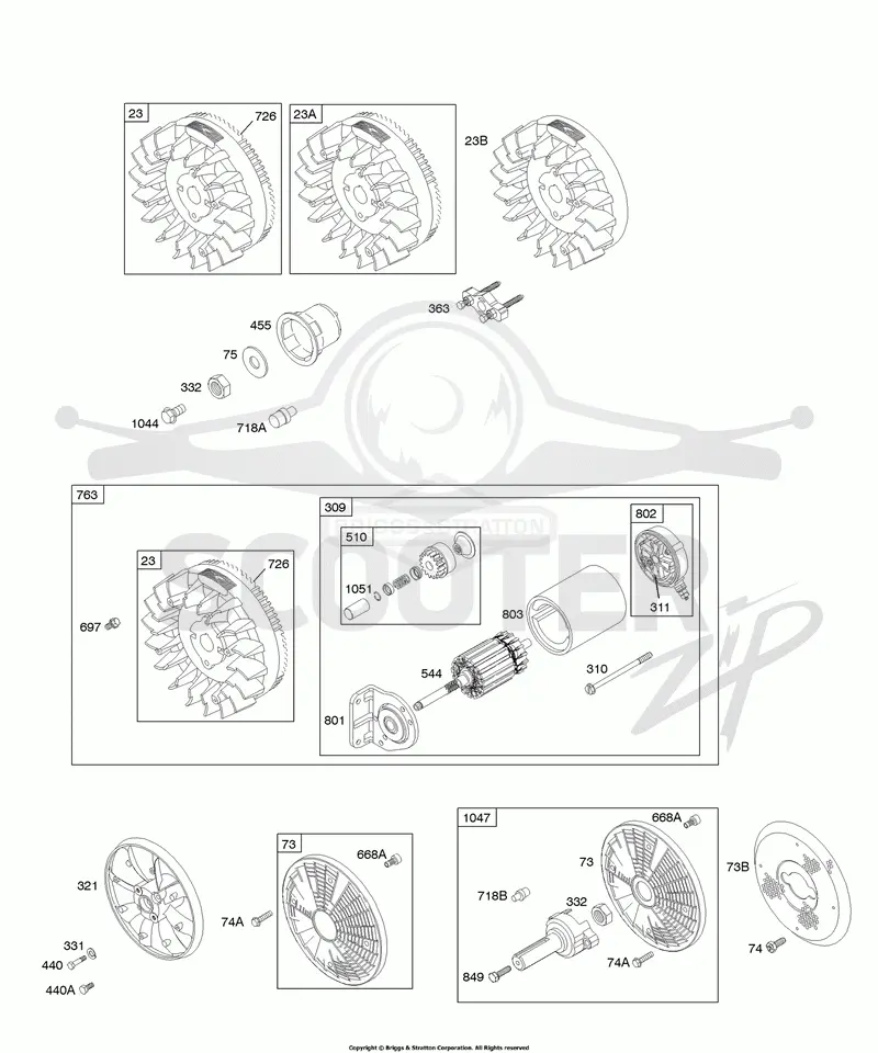 Flywheel, Starter Kit, Rotating Screen