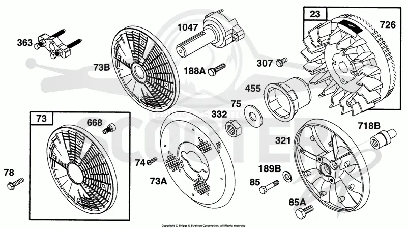 Flywheels, Screens, Fan