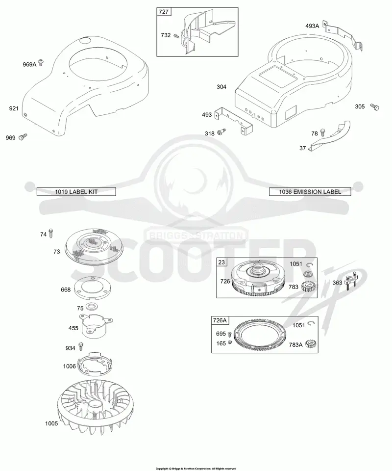 Blower Housings, Label Kits, Flywheel, Rotating Screen