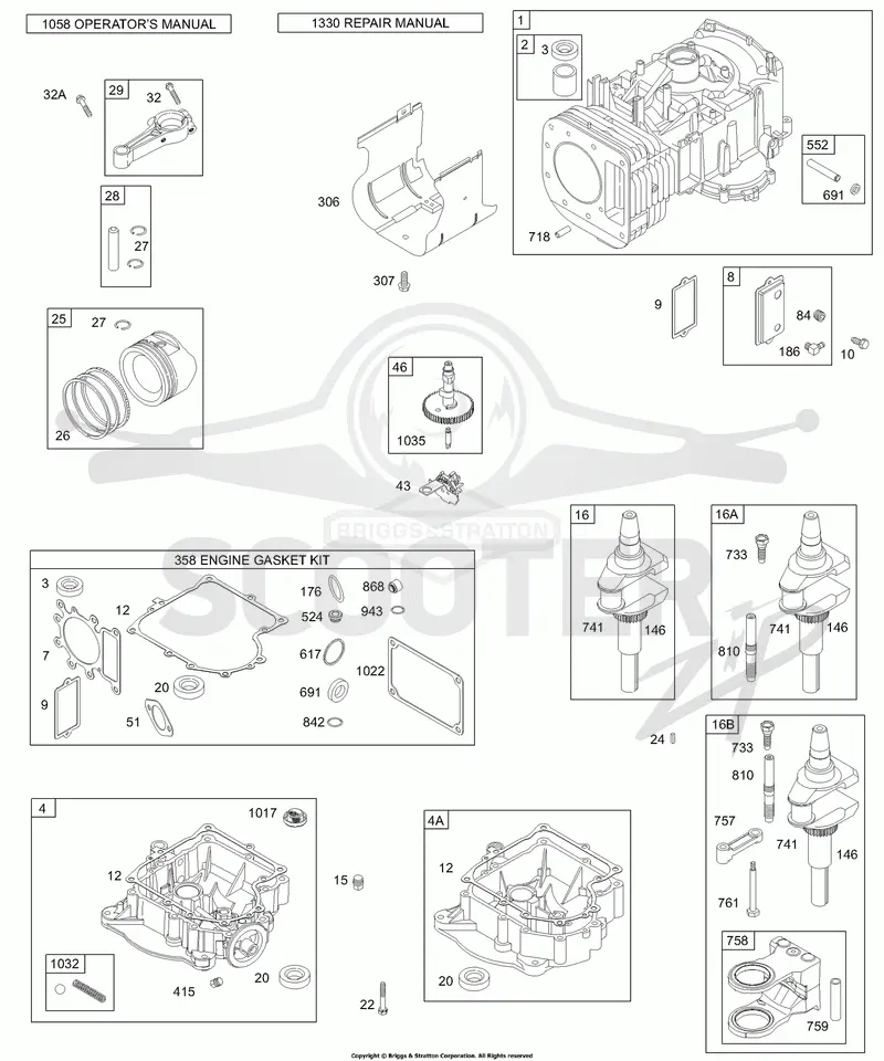 Crankshaft, Sump, Engine Gaskets, Cylinder, Piston/Rings, Camshaft