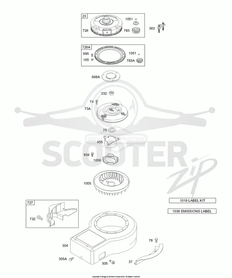 Flywheel, Blower, Shields, Screens