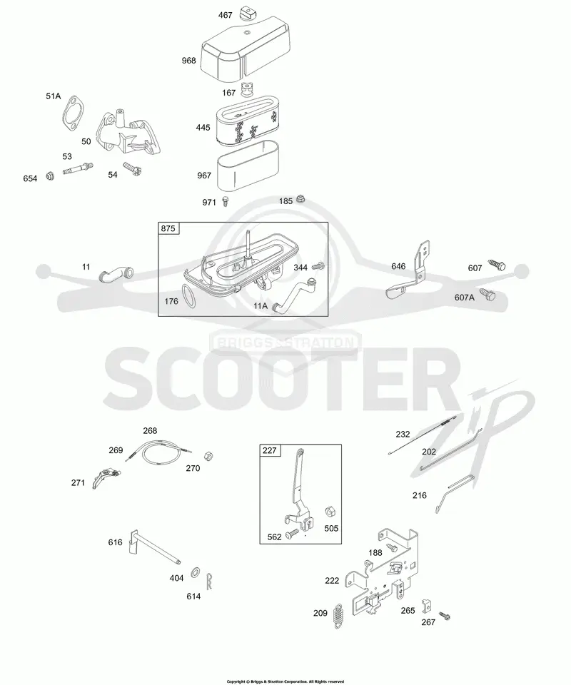 Air Cleaner, Controls, Springs, Intake