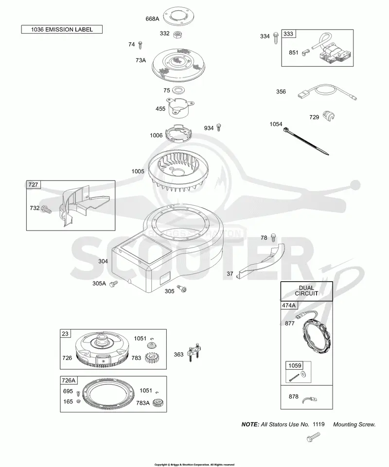 Blower Housing, Alternator, Flywheel, Magneto