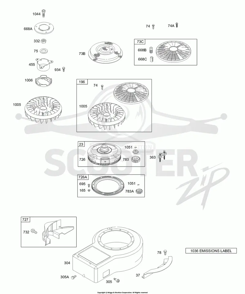 Blower Housing, Flywheel, Rotating Screens