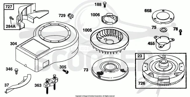 Blower Hsg,Flywheel, Screens