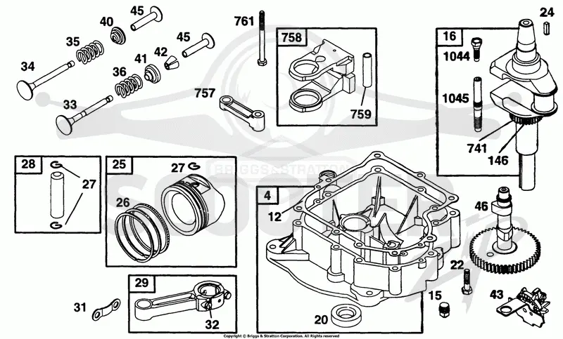 Piston Grp, Sump, Cam, Crank