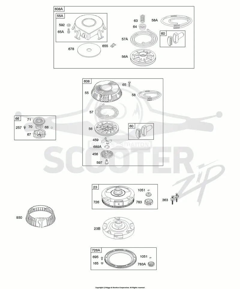 Flywheel, Rewind Starter