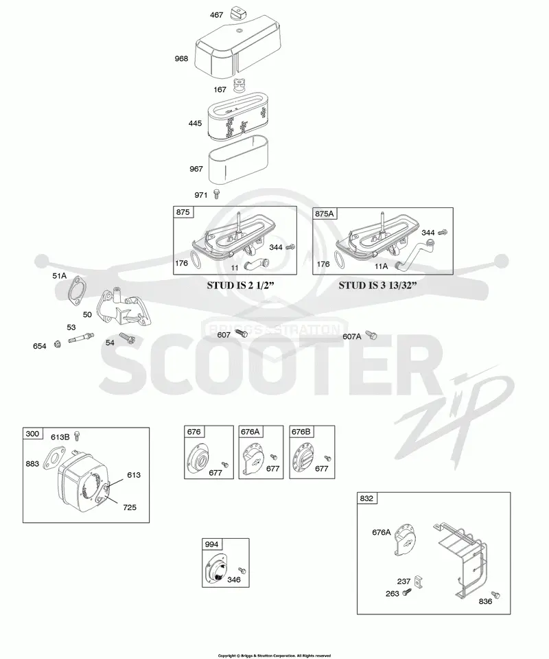 Air Cleaner, Muffler, Intake Elbow
