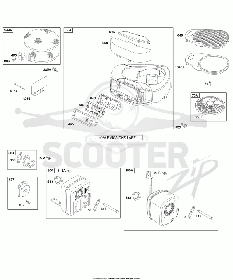 Air Cleaner, Blower Housing, Exhaust System