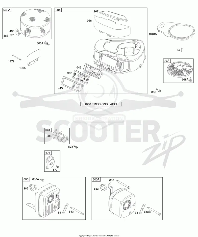 Air Cleaner, Blower Housing, Exhaust System