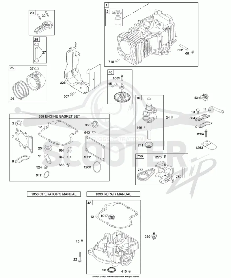 Camshaft, Crankshaft, Cylinder, Engine Sump, Gasket Set - Engine, Piston, Rings, Connecting Rod